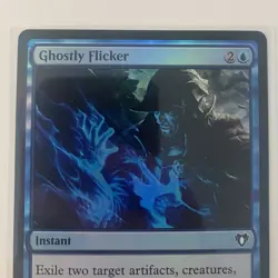 NMT MTG Ghostly Flicker Commander Masters Foil Blue Instant Common - Image 2