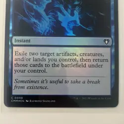 NMT MTG Ghostly Flicker Commander Masters Foil Blue Instant Common - Image 3