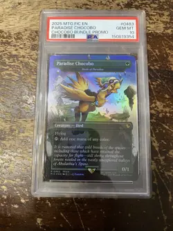 2025 MTG FINAL FANTASY COMMANDER CHOCOBO PROMO PARADISE CHOCOBO PSA 10 HTF NEW - Image 1