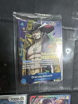 Dracule Mihawk OP11 Sealed Stamped Release Event Winner One Piece Promo P-081 - Image 2