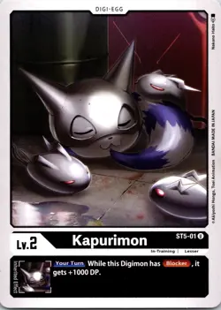 Kapurimon ST5-01 Black Uncommon In-Training (Lv2) Digimon Card CCG - Image 1
