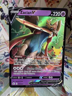 2021 Pokemon TCG 25th Anniversary Celebrations Zacian V #16/25 ULTRA RARE Card - Image 1