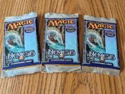 MAGIC THE GATHERING Lot of Three (3) NEMESIS (2000) Factory Sealed Booster Packs - Image 1