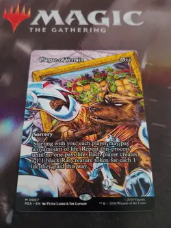 Mtg. Plague of Vermin. Borderless. Teenage Mutant Ninja Turtles. Pack Fresh - Image 1