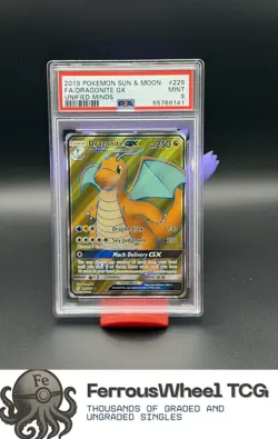 Fa/Dragonite Gx #229 - 2019 Pokemon Sun & Moon Unified Minds - PSA 9 - Image 1