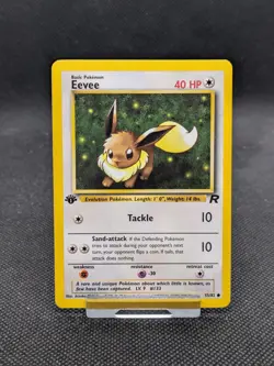 Pokemon Card Eevee 55/82 Team Rocket 1st Edition WOTC LP-NM - Image 1