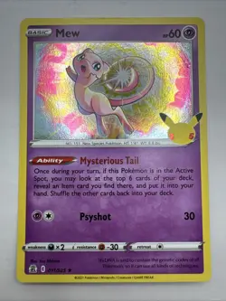 Pokemon TCG Celebrations Mew Holo Card 011/025 - Image 1
