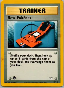 New Pokedex 95/111 Uncommon Neo Genesis 1st Ed Pokemon Heavily Played - Image 1