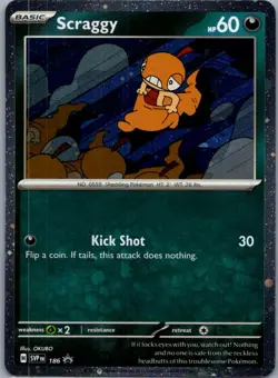 Scraggy 186 Holo Promo Scarlet & Violet Promo Pokemon Near Mint - Image 1
