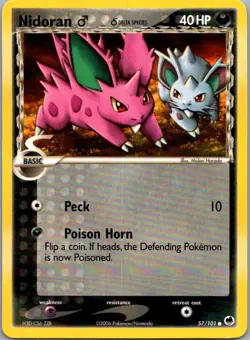 Nidoran M 57/101 Common Dragon Frontiers Pokemon Lightly Played 1 - Image 1