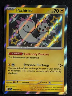 Pokemon TCG Paldean Fates Pachirisu 138/091 Shiny Rare Holo - Image 1