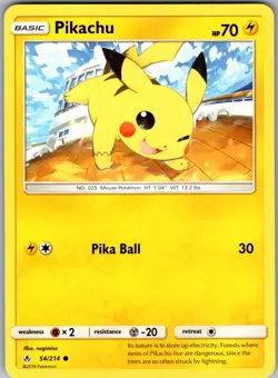 Pikachu 54/214 Common Unbroken Bonds Pokemon Near Mint - Image 1