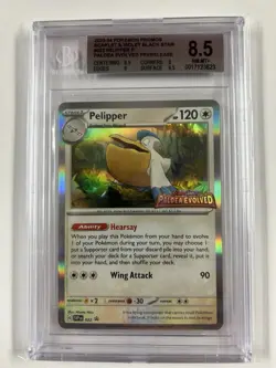 BGS 8.5 Pelipper STAFF Promo #022 2023 Pokemon Paldea Evolved Prerelease - Image 1