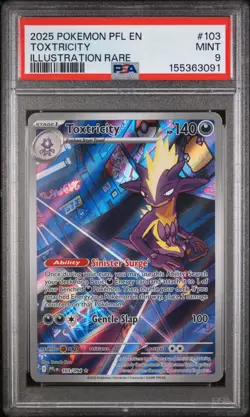 2025 Pokemon Phantasmal Flames Toxtricity Illustration Rare #103/094 PSA 9 - Image 1