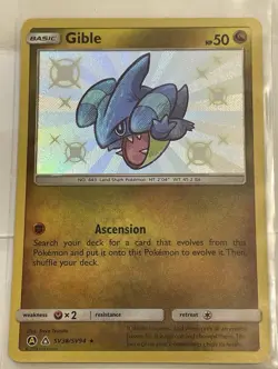 Pokemon Gible SV38/SV94 Hidden Fates Shiny Vault Shiny Holo Rare Basic 50 HP - Image 1