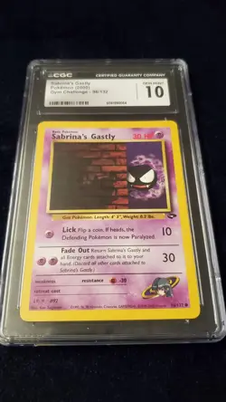 2000 Pokemon Gym Challenge Sabrina's Gastly #96/132 CGC Gem Mint 10 - LOW POP !! - Image 2