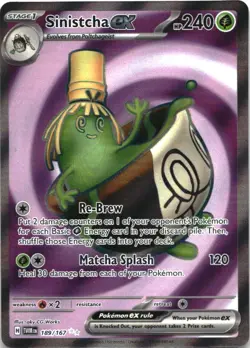 Sinistcha ex 189/167 Ultra Rare Twilight Masquerade Pokemon Near Mint - Image 1