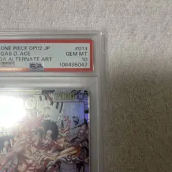 One Piece Card Portgas D Ace SR Super Parallel Comic OP02-013 PSA10 Rare - Image 3