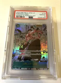 One Piece Card Roronoa Zoro SEC SP Comic Parallel OP06-118 PSA10 Rare - Image 1