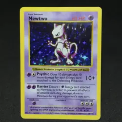 HOLO BLEED Mewtwo 10/102 Rare 1999 Pokemon Base SHADOWLESS Set WOTC VTG Card NM - Image 1