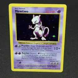 HOLO BLEED Mewtwo 10/102 Rare 1999 Pokemon Base SHADOWLESS Set WOTC VTG Card NM - Image 5