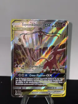 Pokemon TCG Espeon & Deoxys GX SM240 Black Star Promo Holo Card - Image 1
