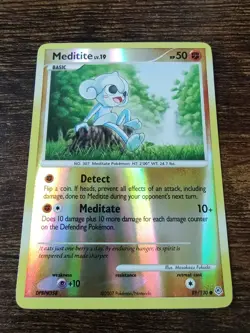 Meditite 89/130 Diamond & Pearl Base Set Pokemon Reverse Holo MINT - Image 1