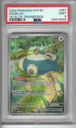 2023 POKEMON SVP EN-SV BLACK STAR PROMO 151 ELITE TRAINER BOX #051 SNORLAX PSA 9 - Image 1