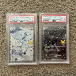 PSA 10 RESHIRAM 113/114 & ZEKROM 114/114 CELEBRATIONS POKEMON GEM MINT Set - Image 1