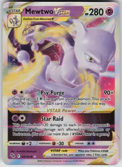 Mewtwo VSTAR 031/078 Holo VSTAR Rare Pokemon GO Pokemon Near Mint - Image 3