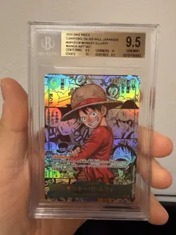 BGS 9.5 Luffy OP13-118 Manga Alt Art Carrying on His Will One Piece Card Jpn - Image 1