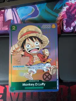 One Piece Card Game Monkey.D.Luffy P-037 1st Anniversary Promo Foil English - Image 1