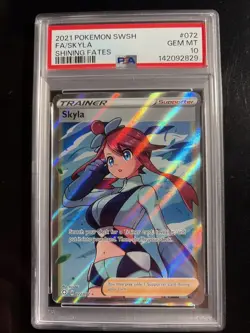 Pokemon TCG Skyla Trainer Full Art Ultra Rare Card Shining Fates #072/072 - Image 1