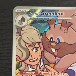 Arven's Greedent 205/182 IR Holo Rare SV: Destined Rivals NM/M Pokemon TCG Card - Image 4