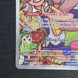 Arven's Greedent 205/182 IR Holo Rare SV: Destined Rivals NM/M Pokemon TCG Card - Image 5