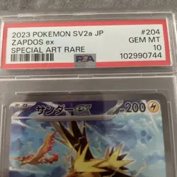 PSA 10 Zapdos ex SAR 204/165 Pokemon 151 SV2a Japanese Card Scarlet & Violet JPN - Image 3