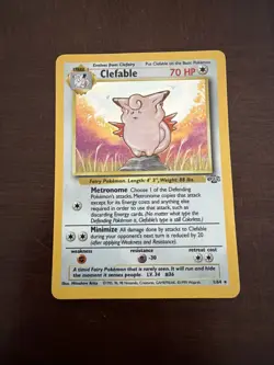 Clefable Jungle Rare Unlimited 17/64 Pokemon Card 70 HP English 1999 - Image 1