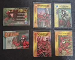 Marvel Overpower CCG CARNAGE 6 cards includes character card - Image 1