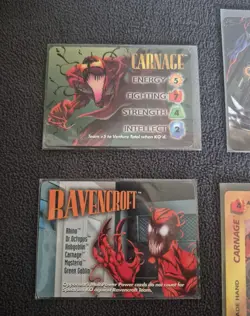 Marvel Overpower CCG CARNAGE 6 cards includes character card - Image 2
