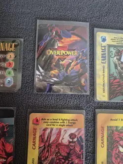Marvel Overpower CCG CARNAGE 6 cards includes character card - Image 3