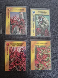 Marvel Overpower CCG CARNAGE 6 cards includes character card - Image 4