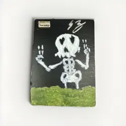 Hand Painted MTG Swamp Small Skeleton Lil Guy Alter - Image 1