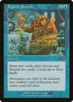 2 Copies of Frantic Search Urza's Legacy - MTG - NM, unplayed - Image 1