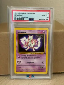 1999 POKEMON GAME MOVIE #3 MEWTWO MOVIE PROMO PSA 10 - Image 1