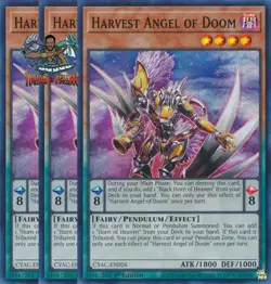 Yugioh! 3x Harvest Angel of Doom CYAC-EN026 Super Rare 1st Ed NM - Image 1