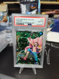 Bandai One Piece CCG Smoker OP13-030 SP Special Alt Art Foil English PSA 10 - Image 1