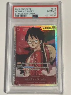 2022 One Piece Starter Deck ST01-012 Straw Hat Crew #012 Monkey D. Luffy PSA 10 - Image 1