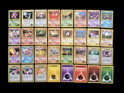 Pokemon TCG Gym Heroes x32 Card Bundle No Duplicates Vintage Mixed Condition - Image 1
