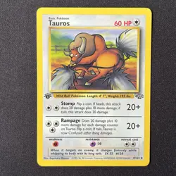 Tauros 47/64 1st Edition Jungle Pokemon Card - Image 2