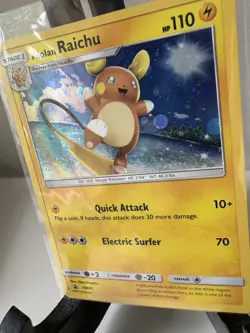 Pokemon Card - Alolan Raichu - Sun & Moon Promo SM65 Cosmos Holo Promo LP - Image 2